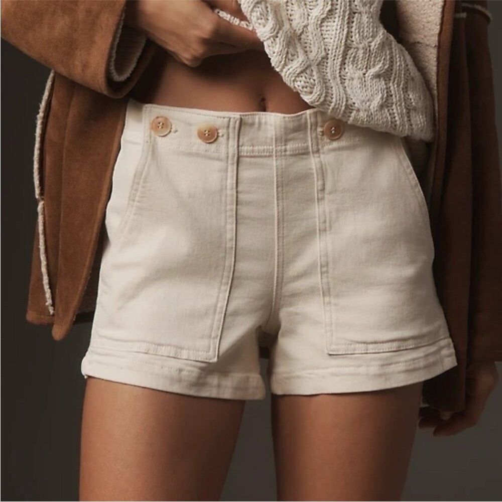 Free People Twill Cream Women's Shorts NWT